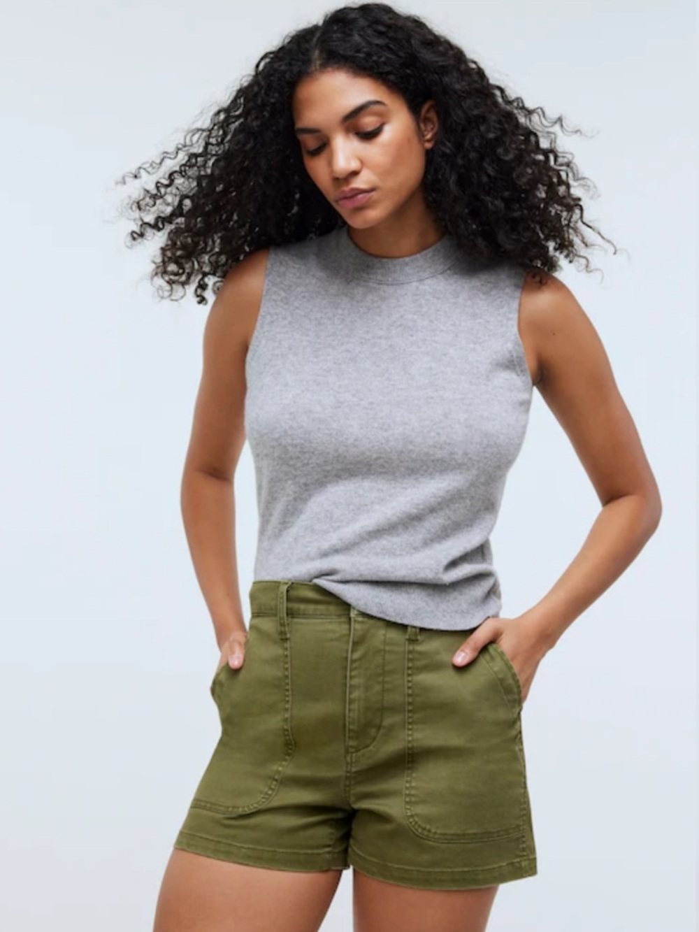 Madewell The Perfect Vintage Fatigue Short Size 28 Olive